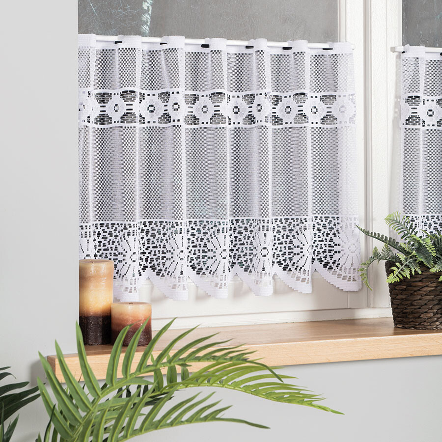 Dekorační metrážová vitrážová záclona NELLA bílá výška 50 cm různé rozměry MyBestHome Rozměr: 100 cm