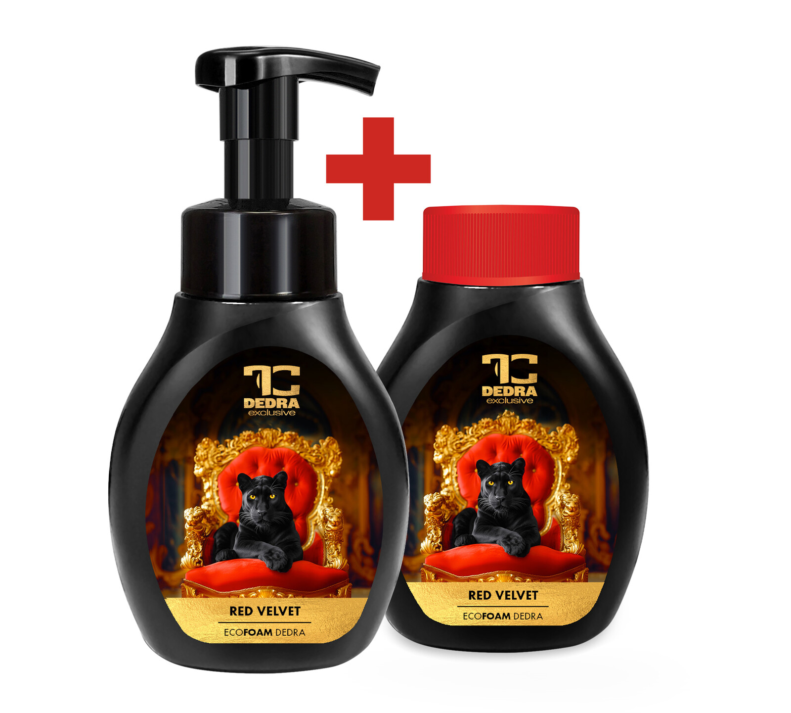 RED VELVET | šetrné pěnové mýdlo na ruce & tělo | 2×300 ml | výhodná sada 2 ks