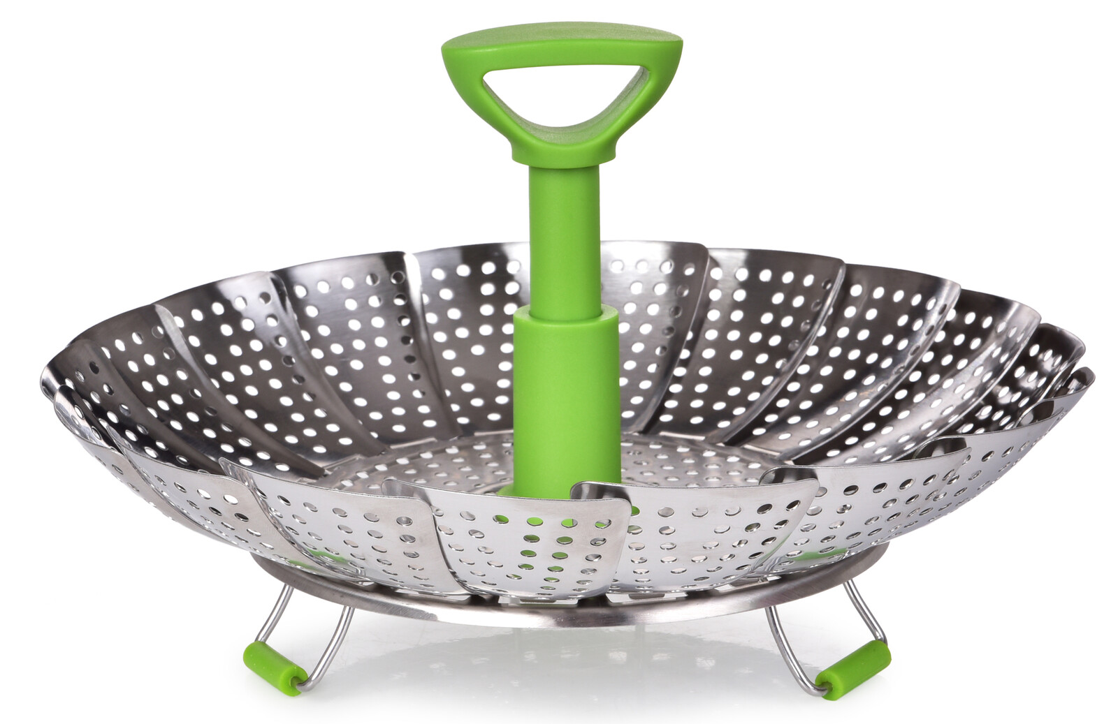 NAPAŘÁTOR | 27 cm nerezový napařovací cedník s teleskopickou rukojetí, průměr 18–27 cm