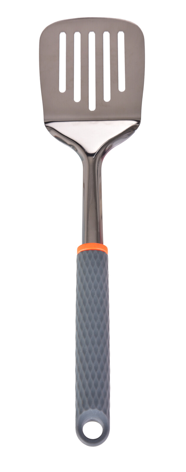 ABS INOX | nerezová mřížkovaná obracečka s ergonomickou rukojetí | 34 cm