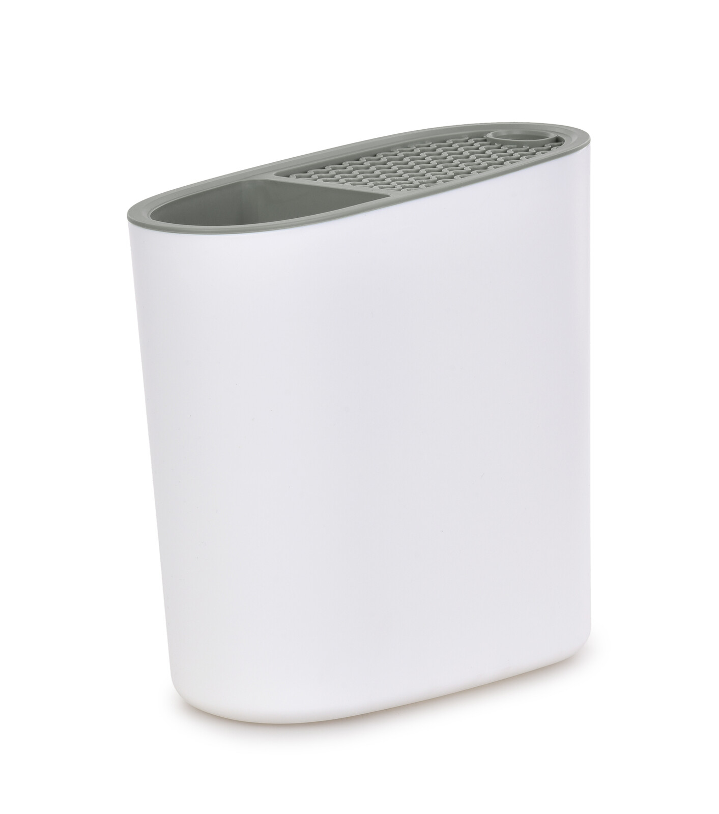 GOURMET | 2v1 šikmý stabilní stojan a odkapávač na nože bílý se šedou