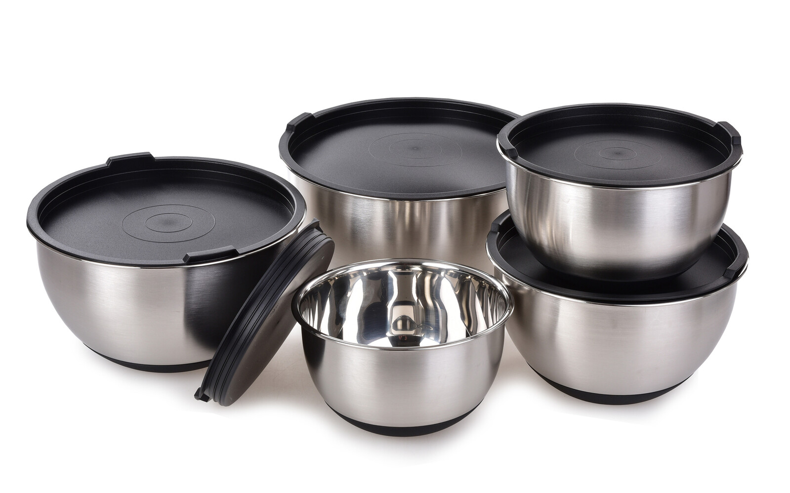 4+1 ZDARMA | GOURMET | 10dílná sada nerezových kynoucích mís s víky