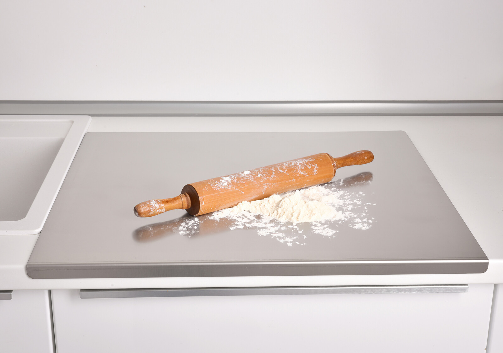 CHEF | XXL masivní nerezový vál se zvýšeným okrajem | 60 × 50 cm