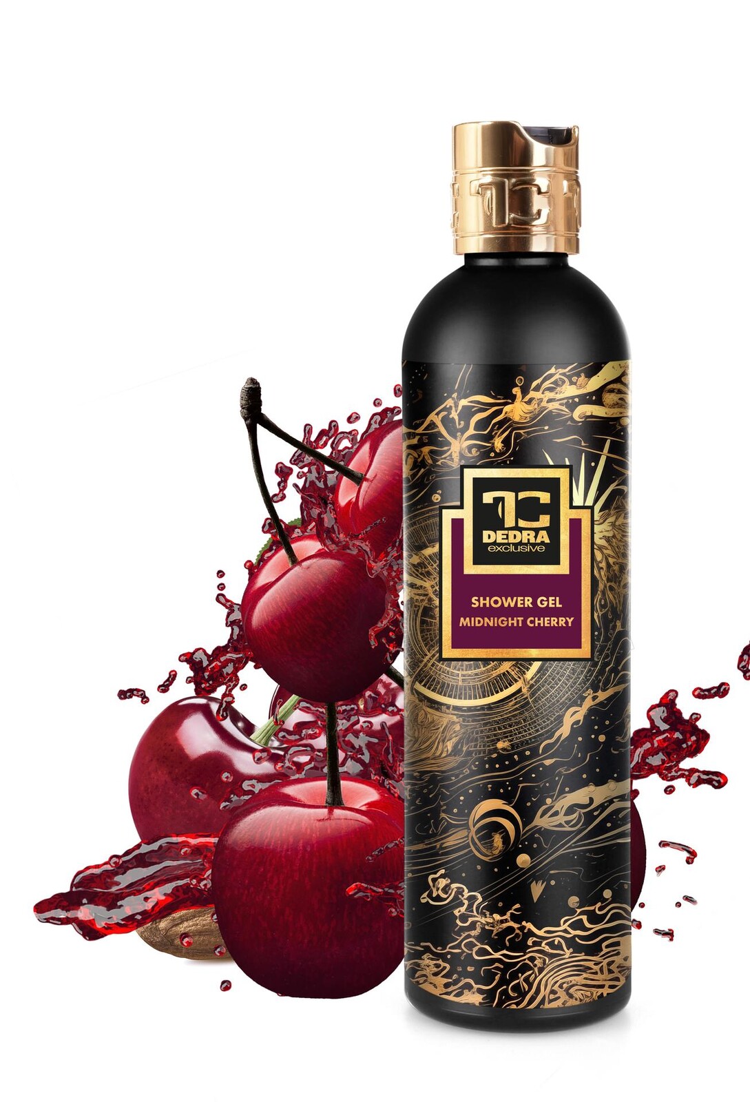 MIDNIGHT CHERRY | exkluzivní šetrný sprchový gel s glycerinem & Aloe vera | 320 ml | FC DEDRA exclusive