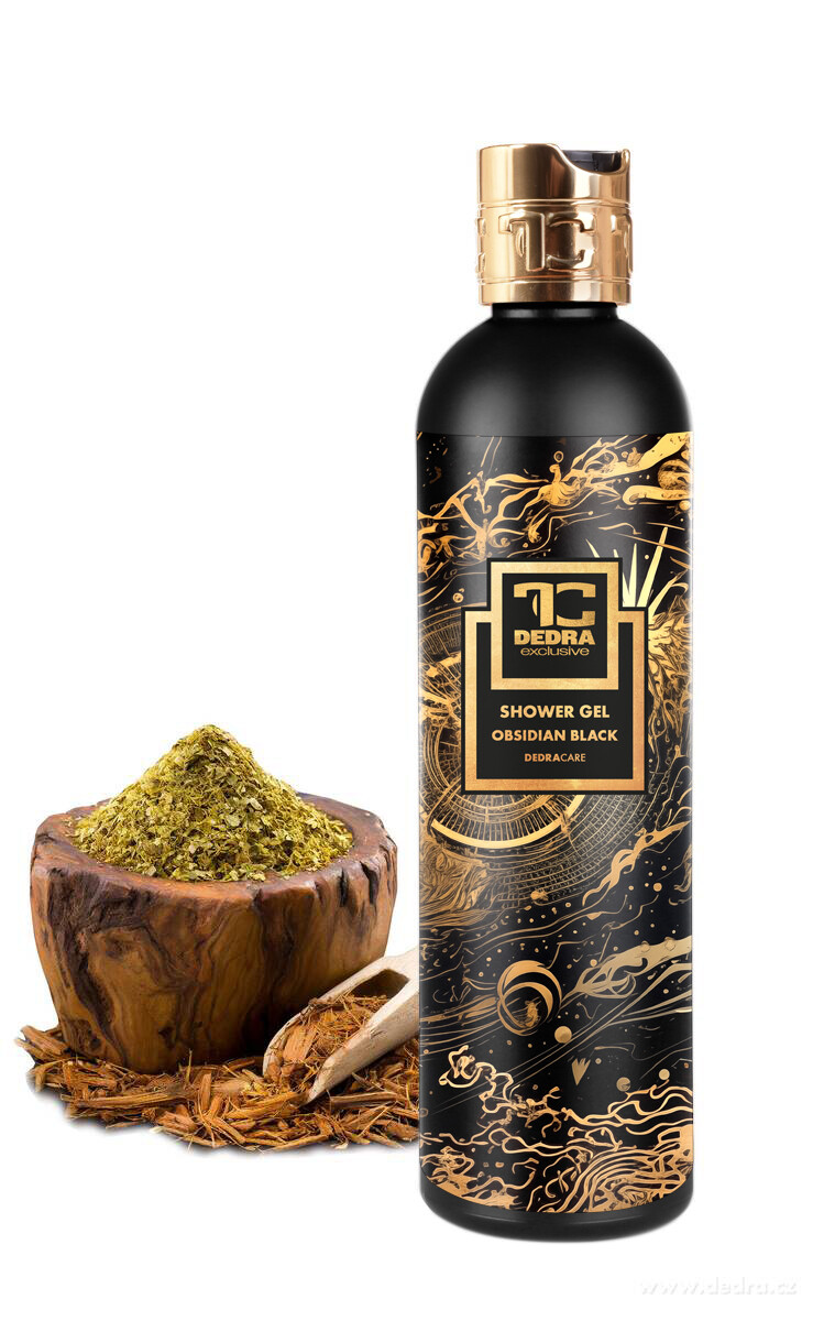 OBSIDIAN BLACK | exkluzivní šetrný sprchový gel s glycerinem & Aloe vera | 320 ml | FC DEDRA exclusive