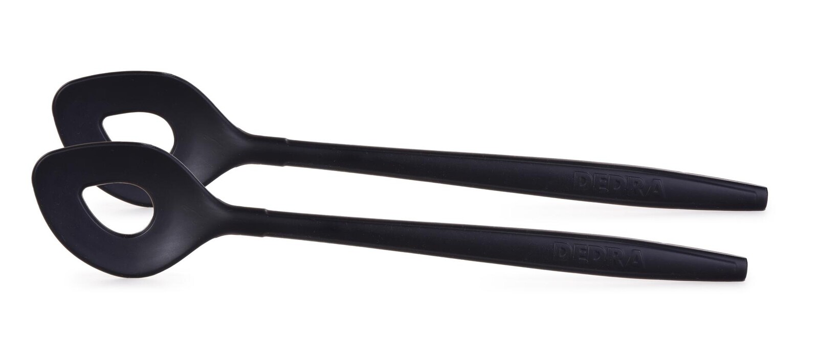 2 ks LEGENDS | silikonová vařečka s otvorem a kovovým jádrem | 30 cm černá