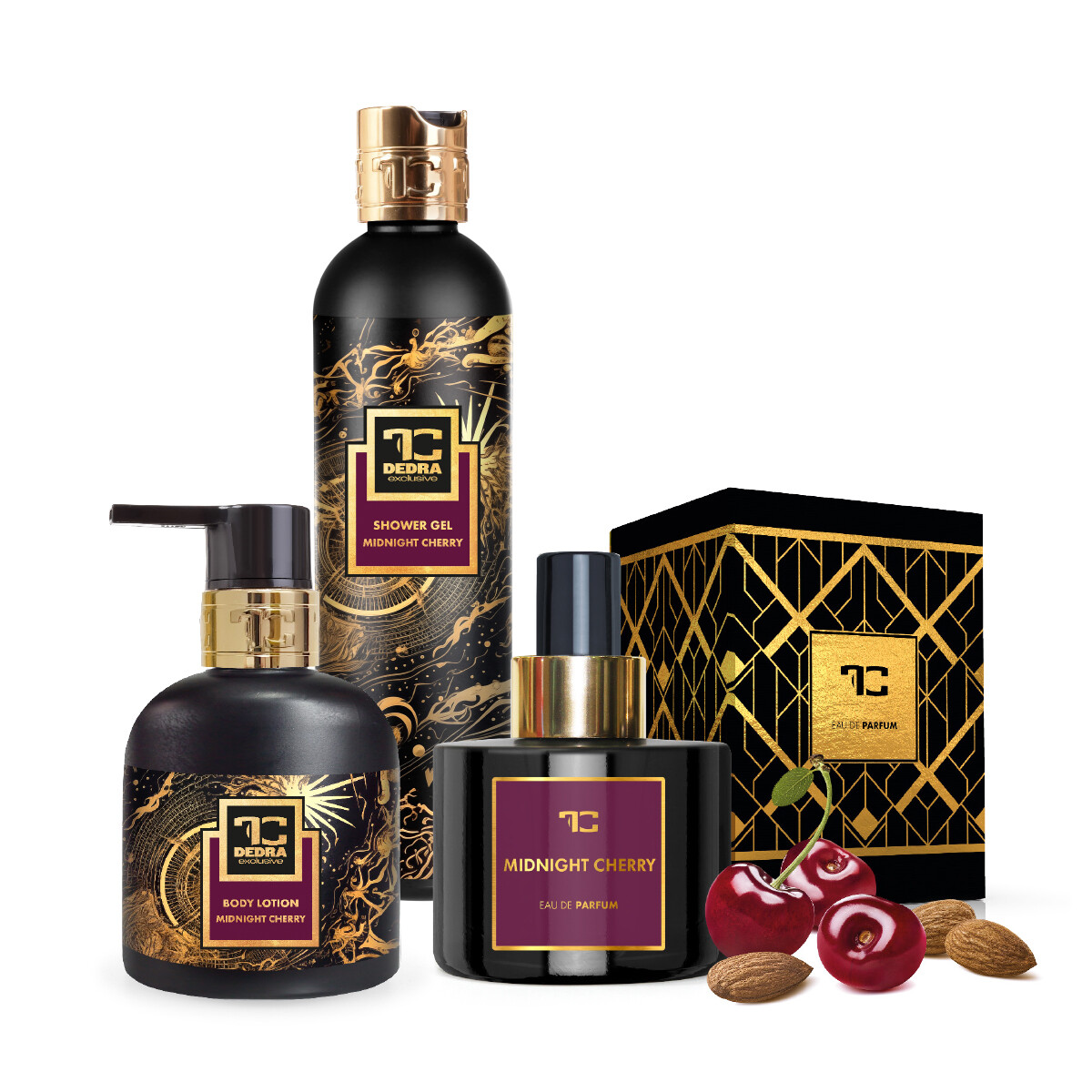 MIDNIGHT CHERRY | dárková sada EDP + tělové mléko + sprchový gel | 1+2 ZDARMA