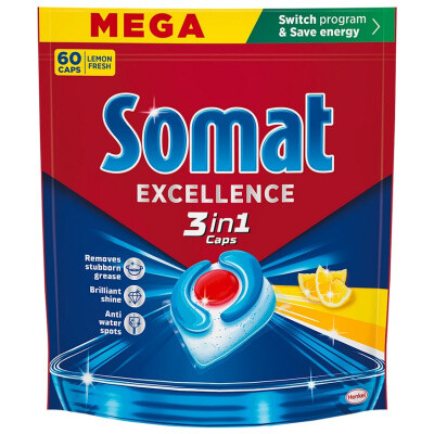 Somat Excellence 3v1 Lemon tablety do myčky, 60 ks