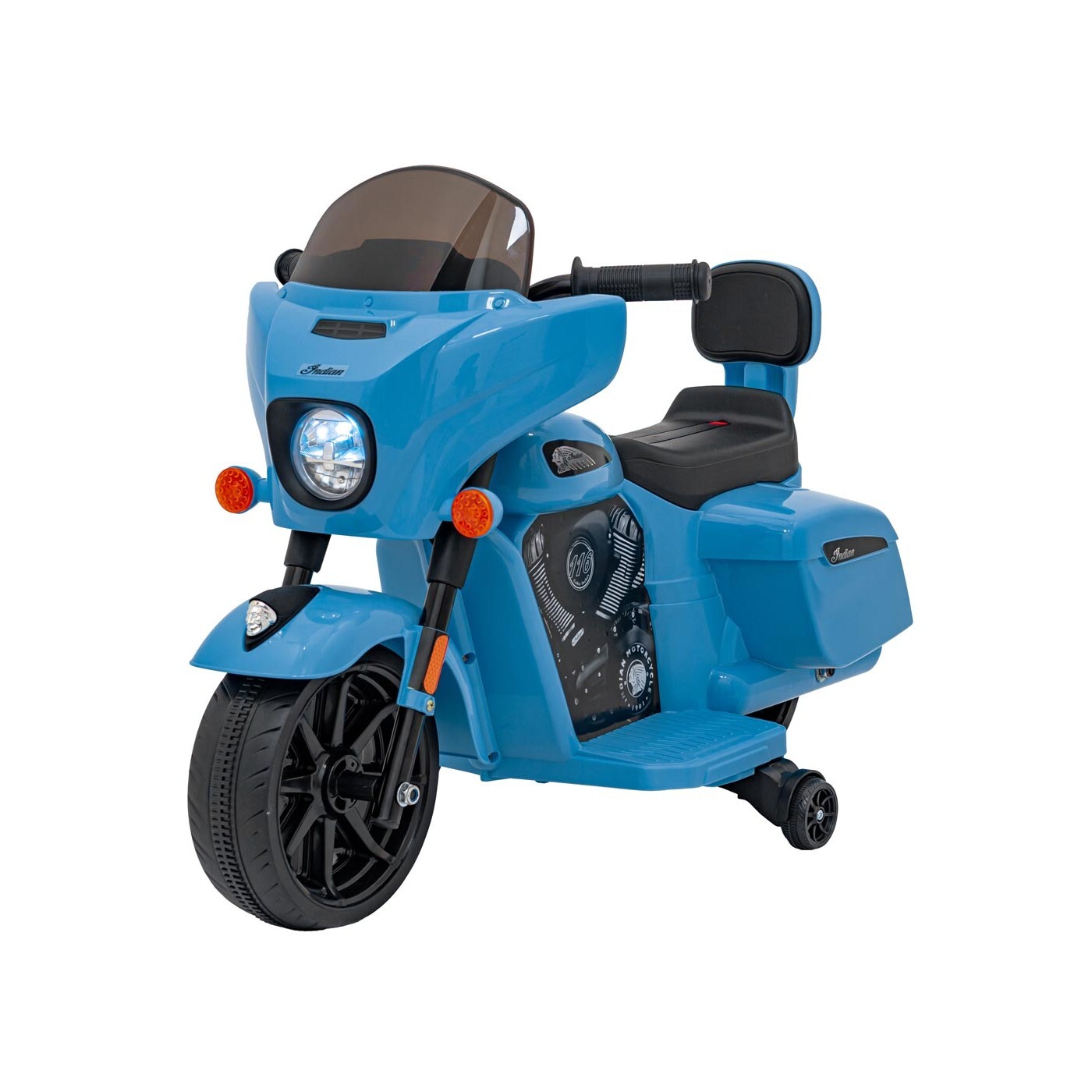 mamido Dětská elektrická motorka Chopper INDIAN modrá