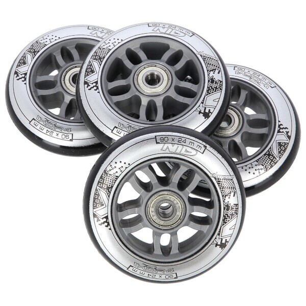 Sada černých PU koleček 84x24 + ložiska ABEC9 NILS Extreme