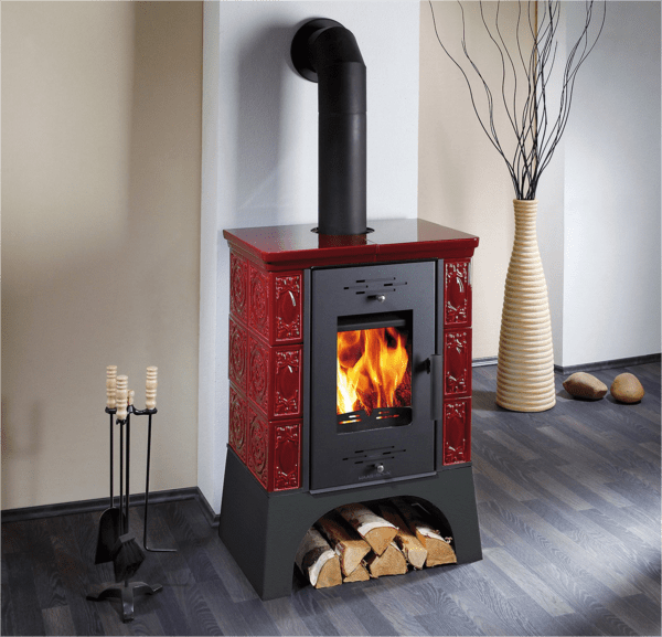 Haas+Sohn Kamna s výměníkem EMPOLI AL II, kachle bordeaux, vychlazovací smyčka