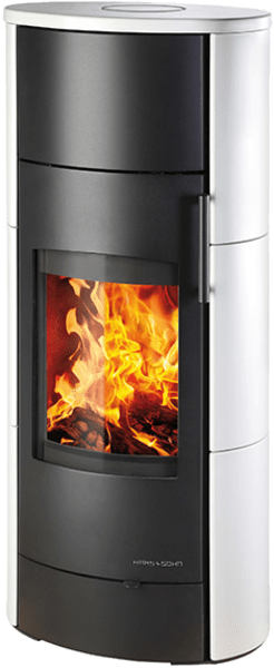Haas+Sohn Kachlová kamna ORBA, matná bílá/černá aspero