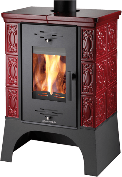 Haas+Sohn Kachlová kamna EMPOLI, bordeaux