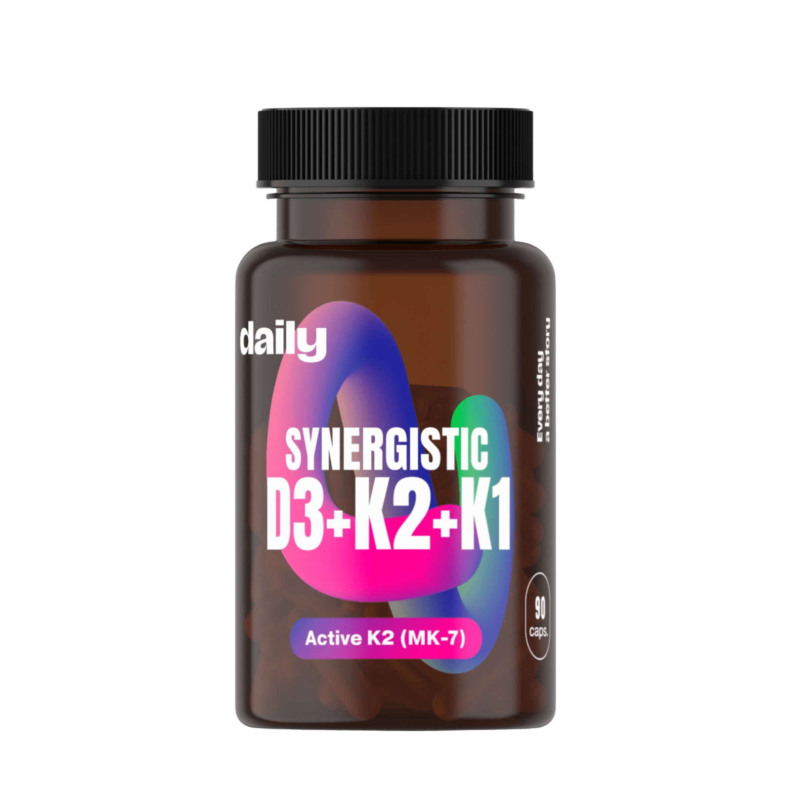 DAILY Synergistic D3 + K2 + K1 90 kapslí