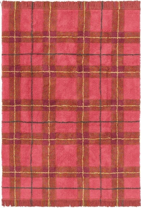 Červený pratelný/ručně tkaný bavlněný koberec 90x120 cm Tartan Vintage Red – Lorena Canals