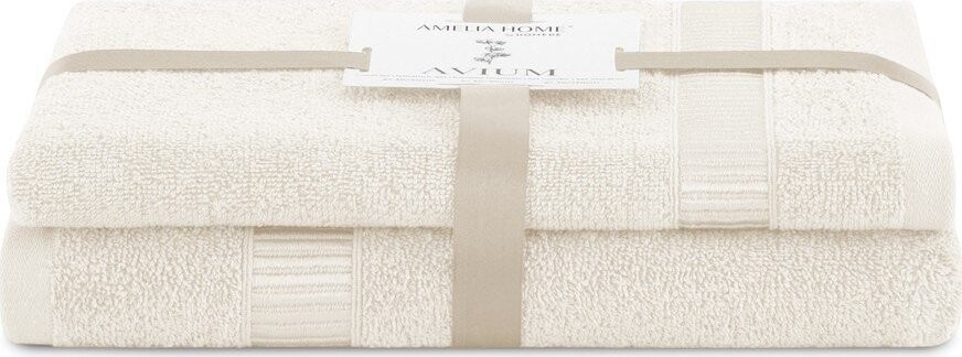 Krémové froté bavlněné ručníky a osušky v sadě 2 ks Avium – Restilo