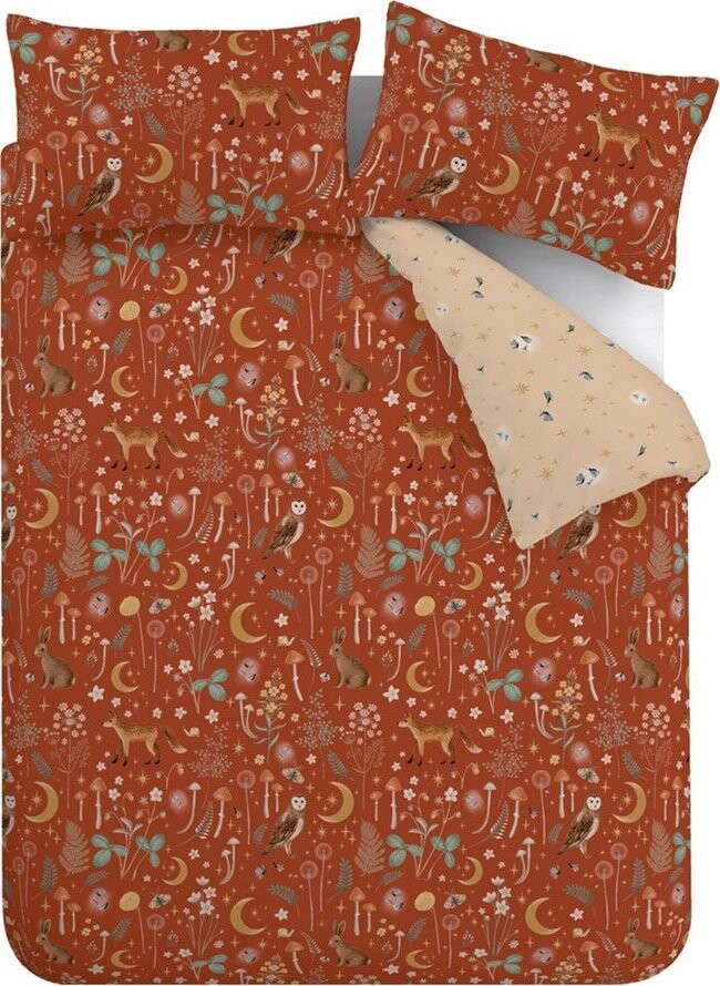 Povlečení na jednolůžko v cihlové barvě 135x200 cm Enchanted Twilight Animals – Catherine Lansfield