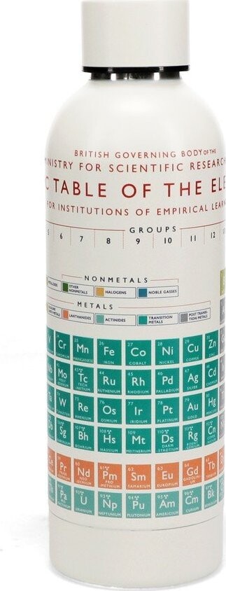 Krémová cestovní nerezová lahev 500 ml Periodic Table – Rex London
