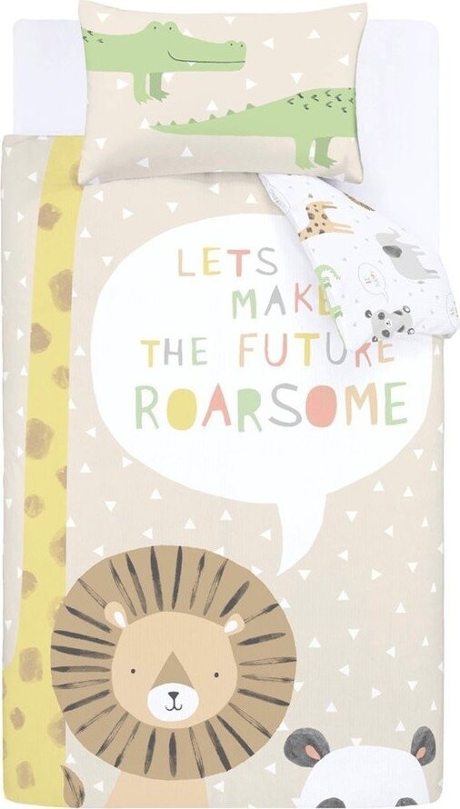 Světle hnědé dětské povlečení do postýlky 120x150 cm Roarsome Animals – Catherine Lansfield