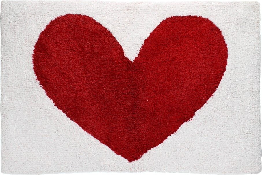 Červená/bílá koupelnová předložka 50x80 cm Heart – Rex London