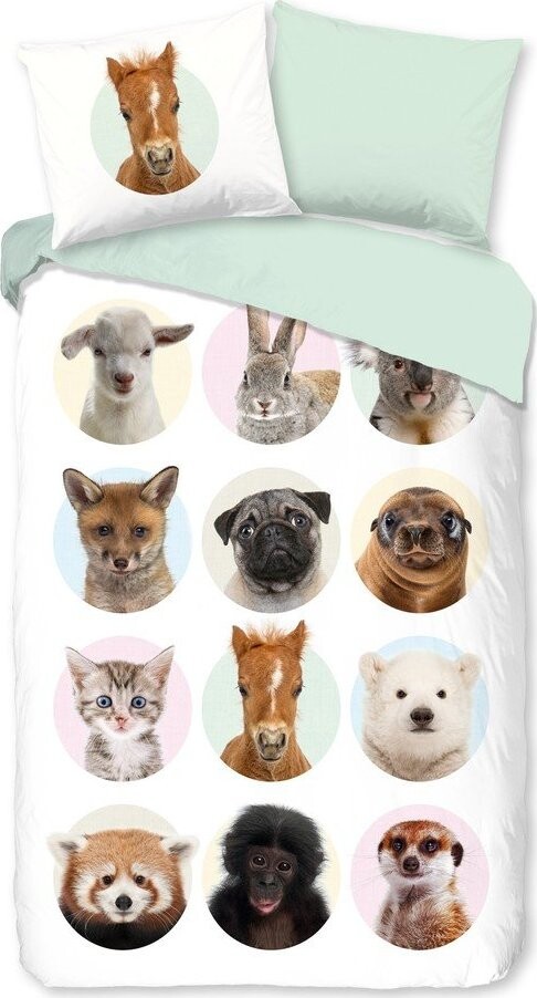 Bavlněné dětské povlečení na jednolůžko/prodloužené 140x220 cm Young Animals – Good Morning