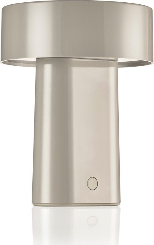 Šedobéžová plastová LED stolní lampa (výška 18 cm) Oblong – Zone