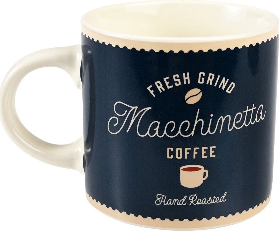 Tmavě modrý/krémový keramický hrnek 350 ml Macchinetta – Rex London