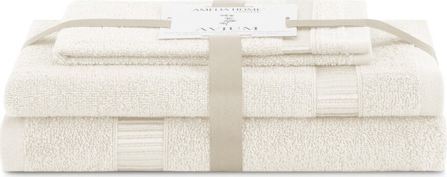 Krémové froté bavlněné ručníky a osušky v sadě 3 ks Avium – Restilo