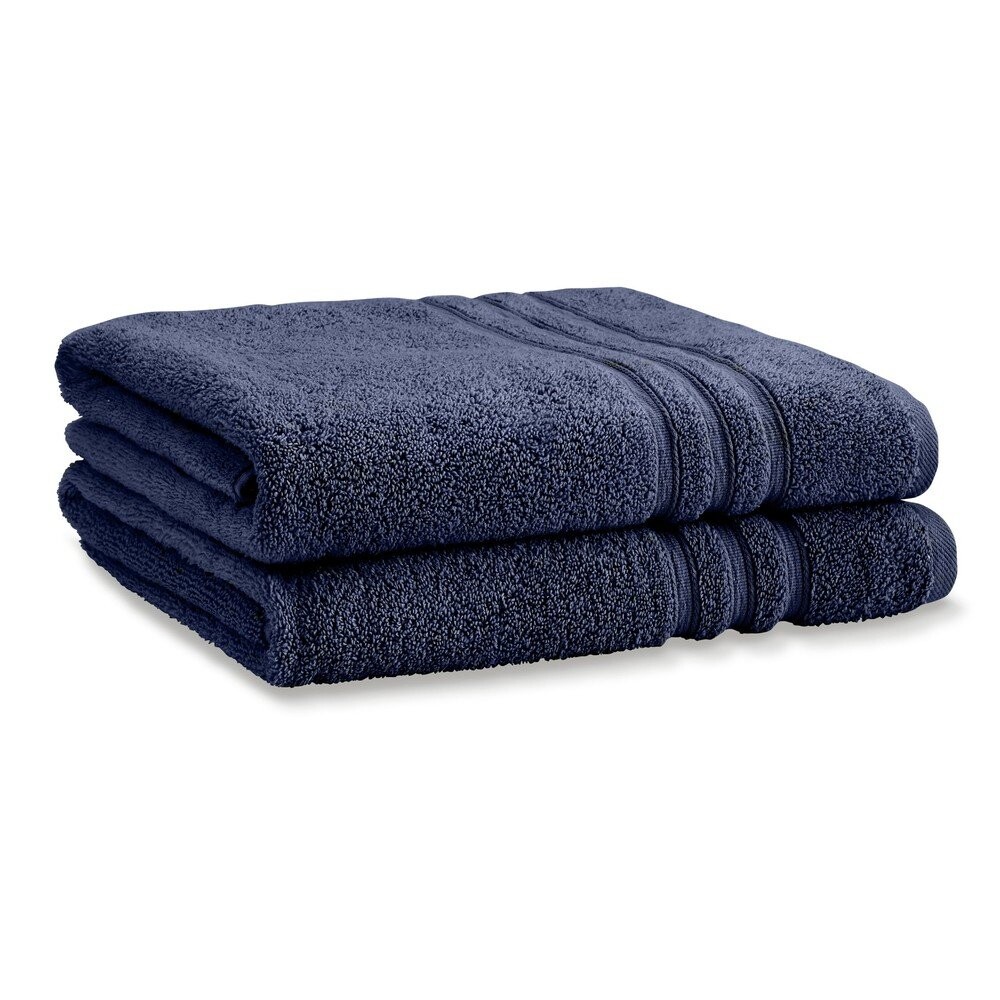 Tmavě modré froté bavlněné osušky v sadě 2 ks 90x140 cm Zero Twist – Catherine Lansfield