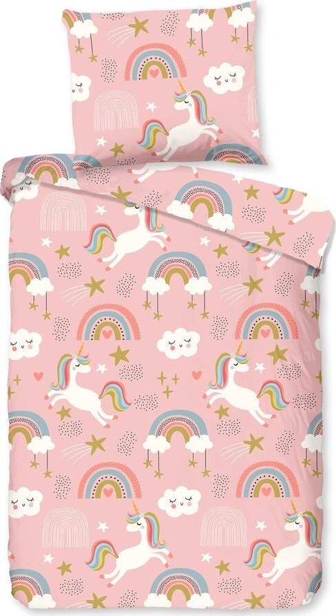 Růžové bavlněné dětské povlečení do postýlky 100x135 cm Suus – Good Morning