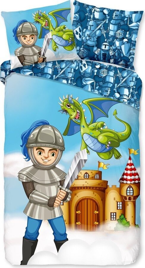 Modré bavlněné dětské povlečení na jednolůžko/prodloužené 140x220 cm Knight – Good Morning