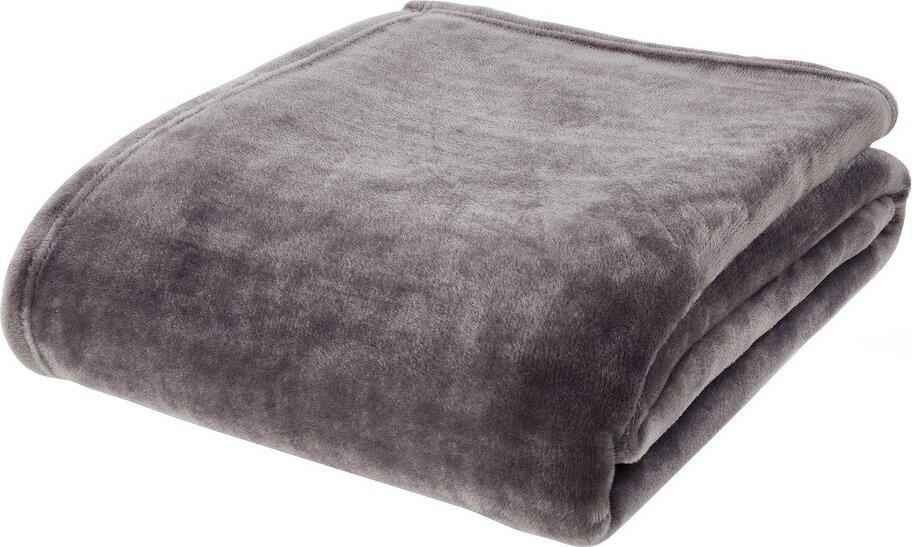 Tmavě šedá deka z mikroplyše 130x170 cm Raschel Velvet – Catherine Lansfield