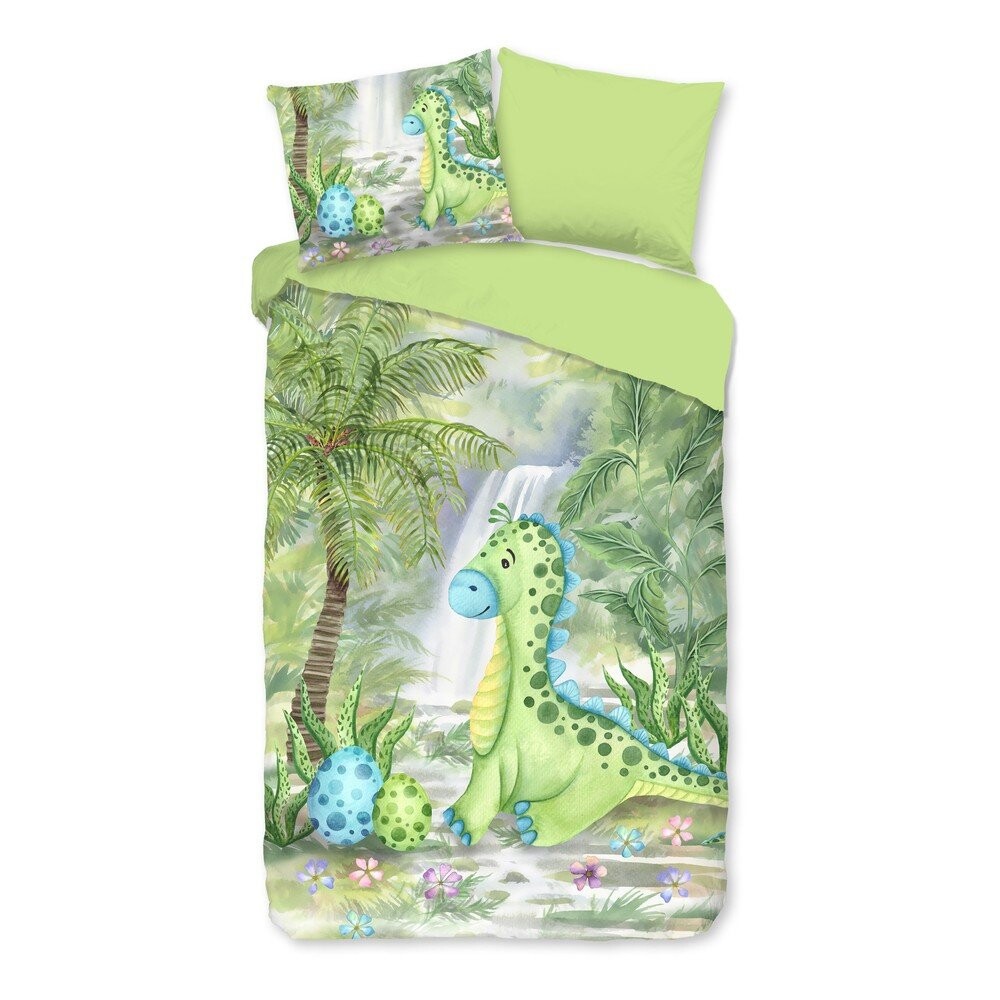 Zelené bavlněné dětské povlečení na jednolůžko/prodloužené 140x220 cm Dani – Good Morning