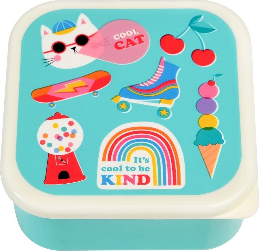 Tyrkysové dětské svačinové boxy v sadě 3 ks Top Banana – Rex London