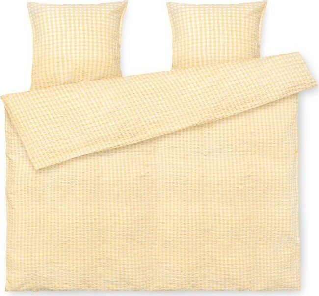 Žluté krepové povlečení na dvoulůžko/prodloužené 200x220 cm Bæk&Bølge – JUNA