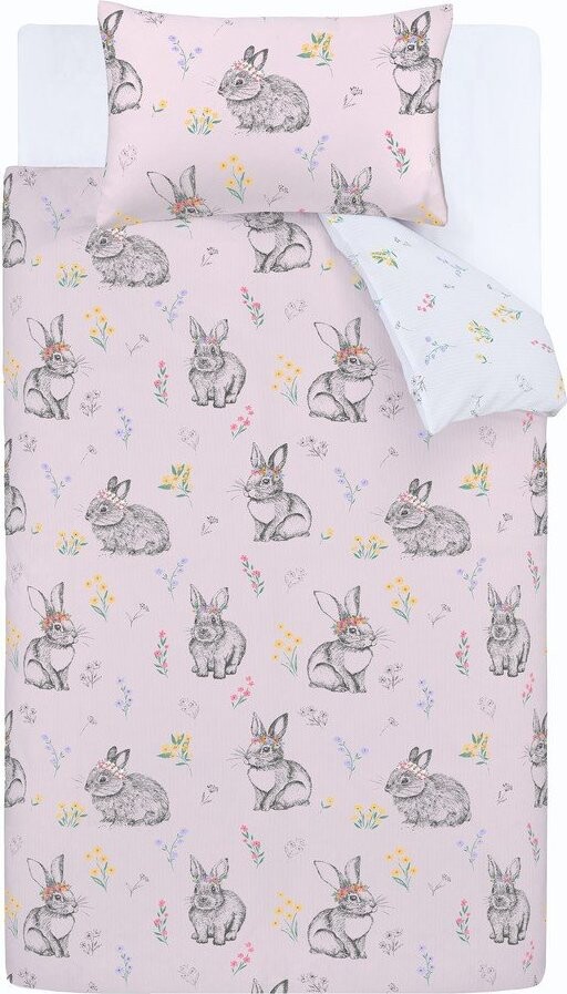 Růžové dětské povlečení do postýlky 120x150 cm Bunny Tails Ditsy Flowers – Catherine Lansfield