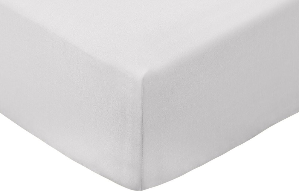Šedé napínací prostěradlo z bavlněného perkálu 90x190 cm Cotton Percale – Bianca