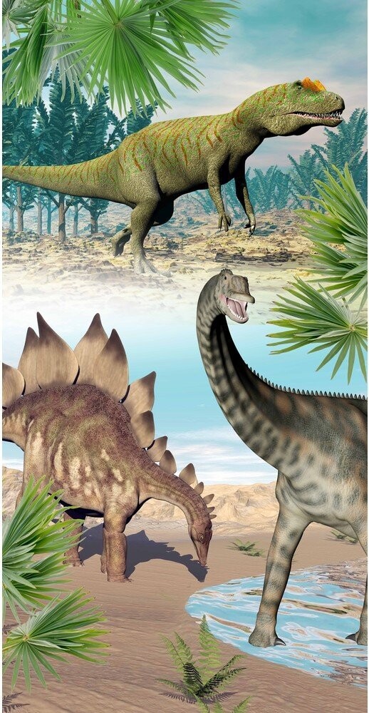 Dětská sametová plážová osuška 75x150 cm Dino – Good Morning