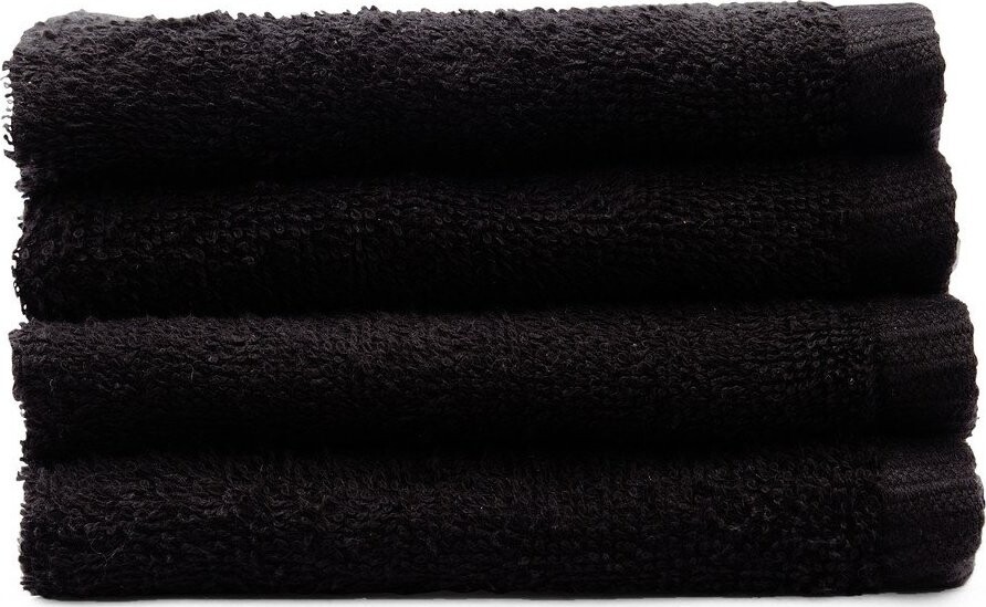 Černé rychleschnoucí/froté bavlněné ručníky v sadě 4 ks 30x30 cm Quick Dry – Catherine Lansfield