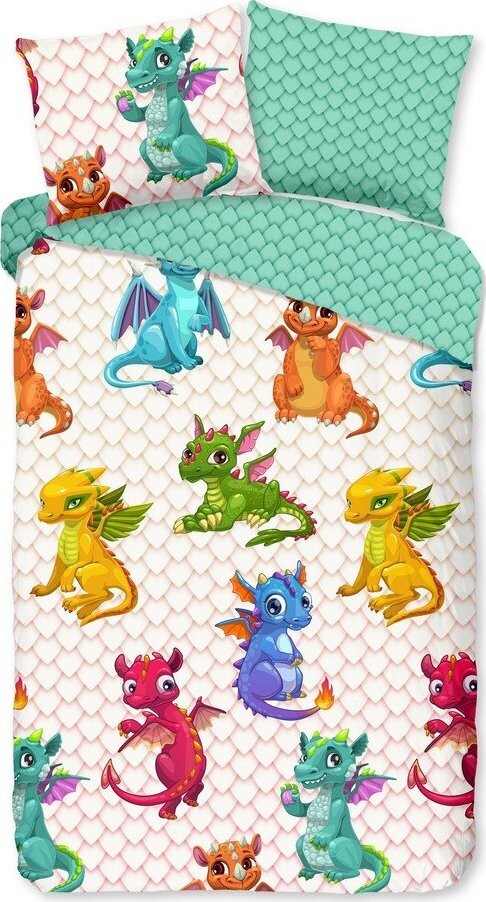 Bavlněné dětské povlečení na jednolůžko/prodloužené 140x220 cm Dragons – Good Morning