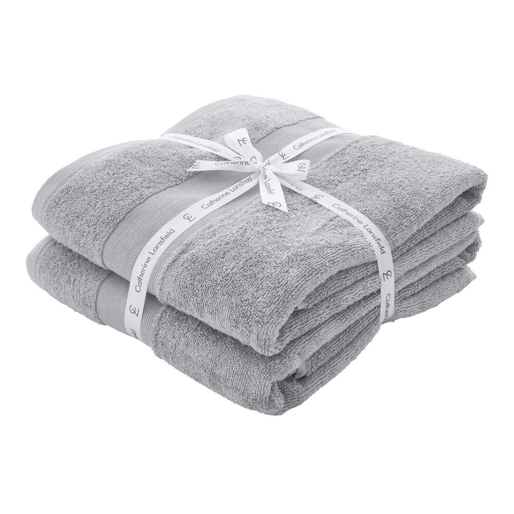 Světle šedé froté bavlněné osušky v sadě 2 ks 90x140 cm Anti-Bacterial – Catherine Lansfield