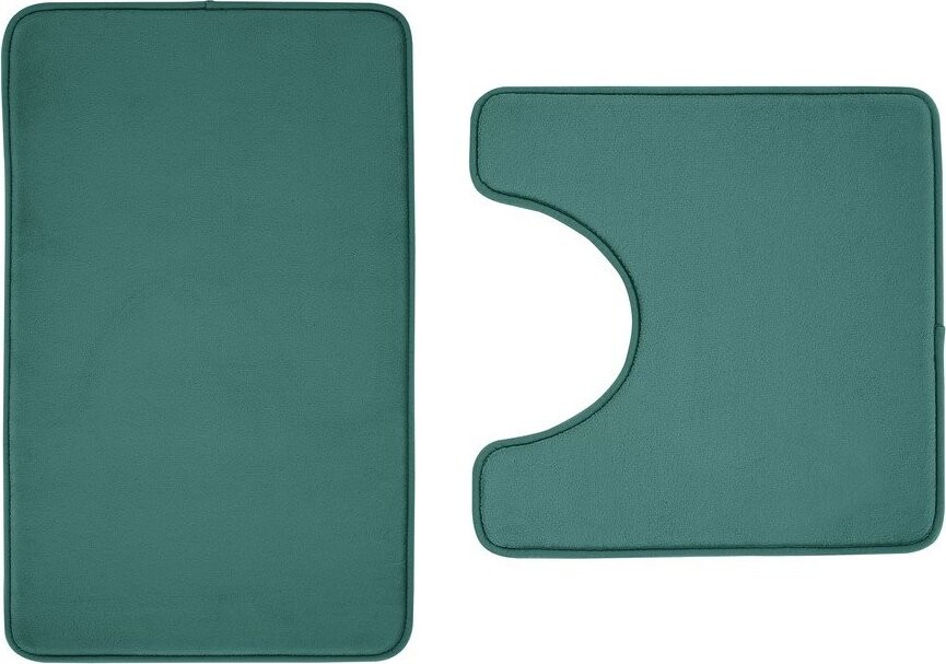 Zelené WC koupelnové předložky v sadě 2 ks z paměťové pěny 50x80 cm Anti-Bacterial – Catherine Lansfield