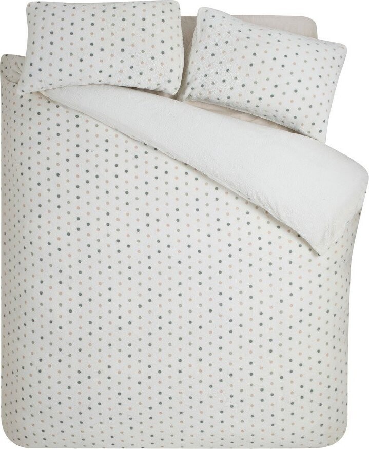 Krémové povlečení na dvoulůžko z mikroplyše 200x200 cm Cosy Spot – Catherine Lansfield