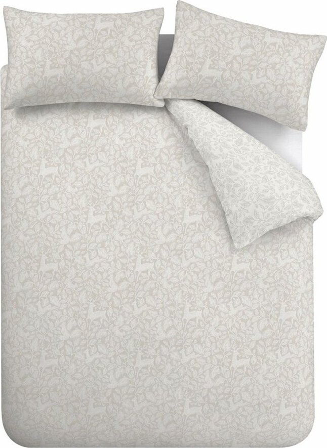 Šedobéžové bavlněné povlečení na dvoulůžko 200x200 cm Woodland – Bianca