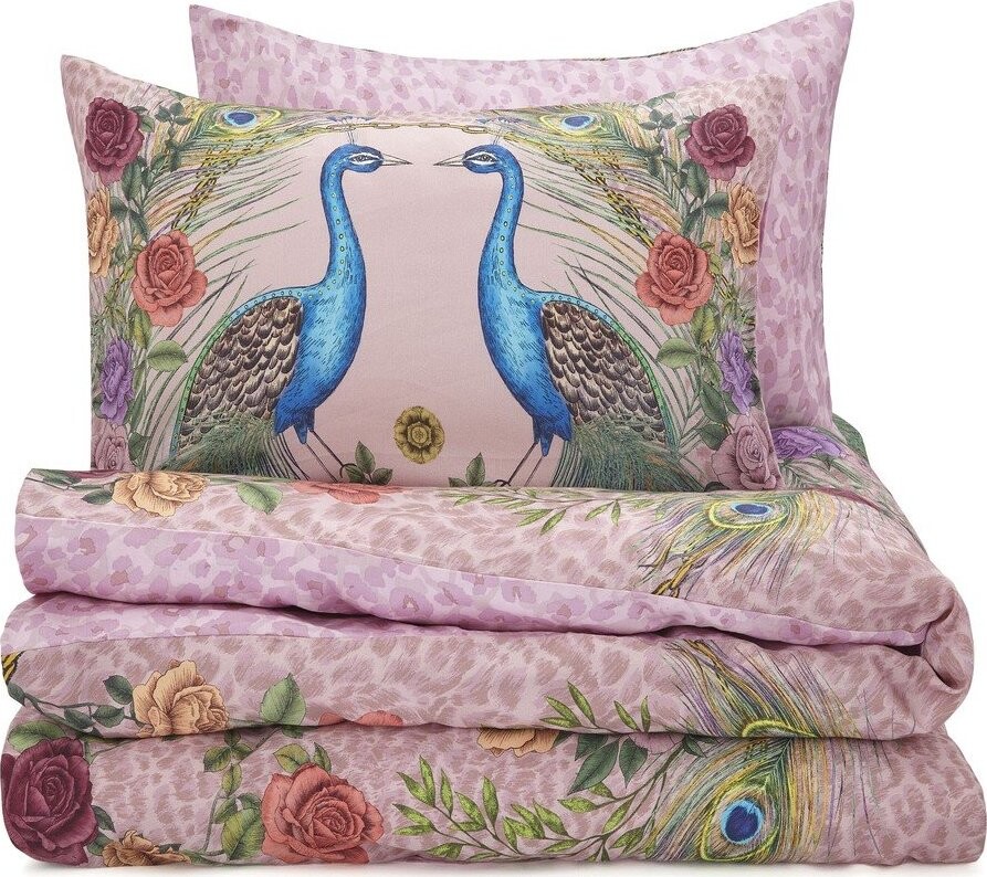 Růžové povlečení na dvoulůžko/prodloužené z bavlněného saténu 230x220 cm Xanadu Peacock – Matthew Williamson