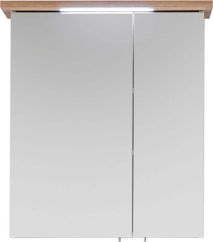 Bílá závěsná koupelnová skříňka se zrcadlem 60x72 cm Set 923 - Pelipal