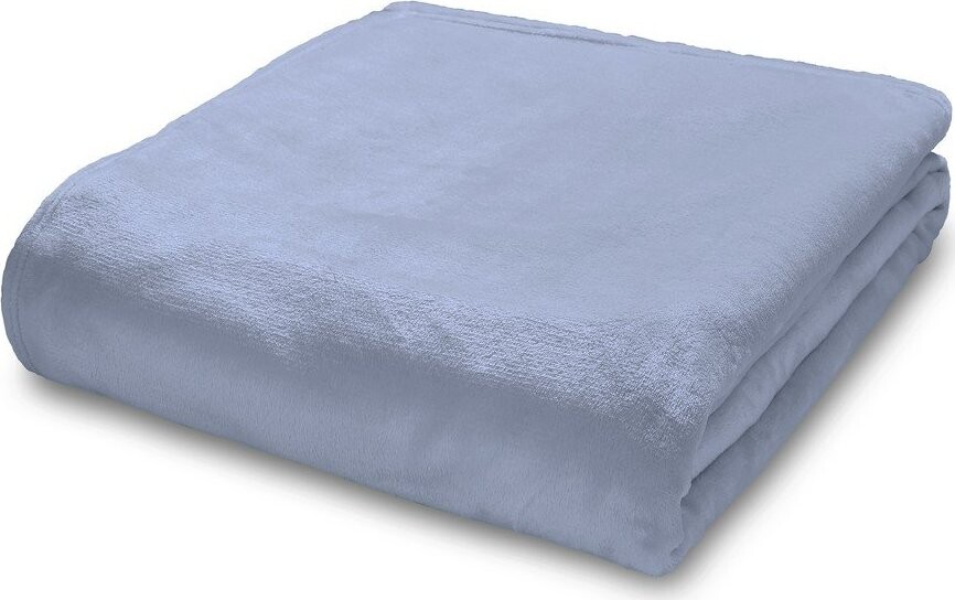 Světle modrý přehoz z mikroplyše 200x240 cm Raschel Velvet – Catherine Lansfield