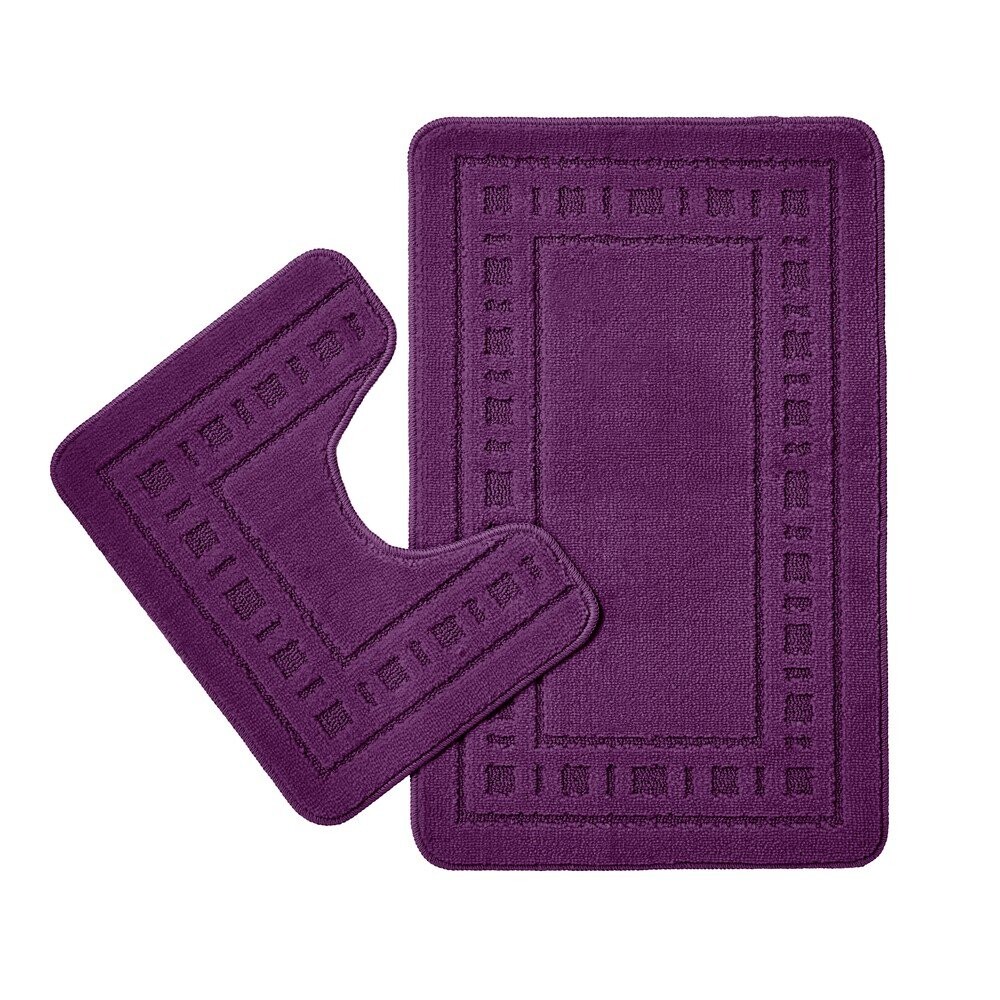 Tmavě fialové WC koupelnové předložky v sadě 2 ks 50x80 cm Armoni – Catherine Lansfield
