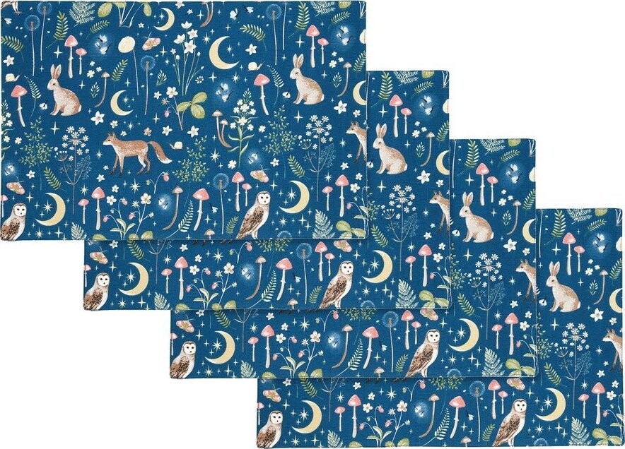 Bavlněná prostírání v sadě 4 ks 30x46 cm Enchanted Twilight Animals – Catherine Lansfield