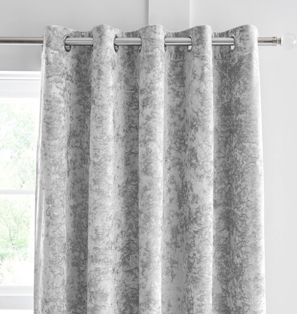Šedé závěsy v sadě 2 ks 229x229 cm Crushed Velvet – Catherine Lansfield